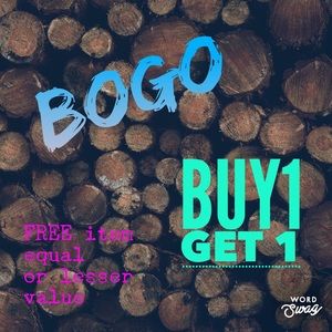 Buy 1 get 1 FREE of equal or lesser value